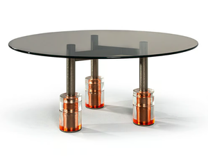 LAGUNA - Round metal and glass table _ HESSENTIA | Cornelio Cappellini